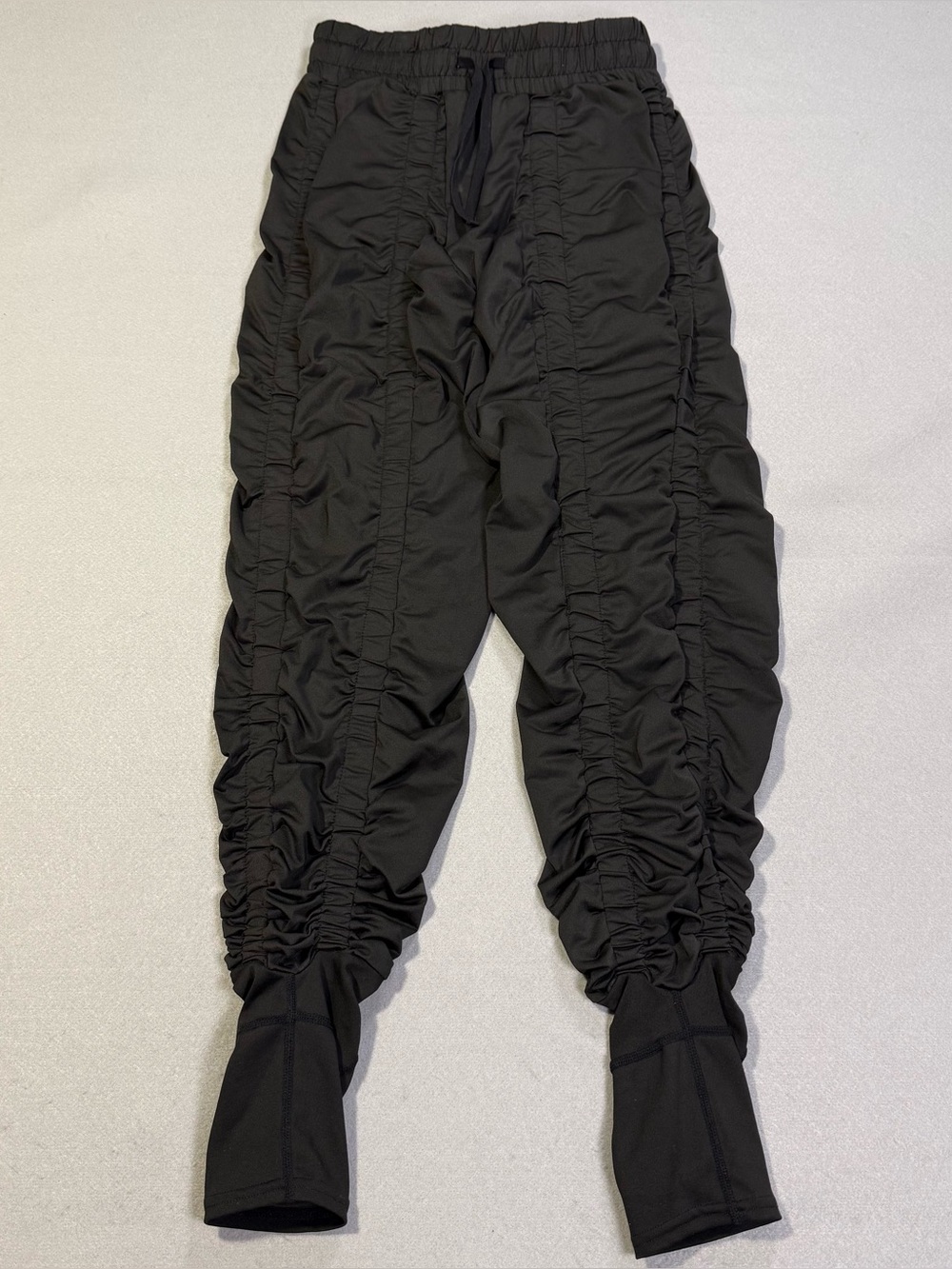 Agogie +40 Resistance Training Women Pants Black Ruched Workout Joggers Sz M